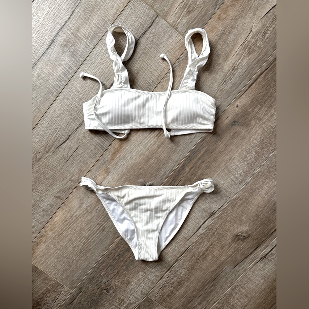 White Ruffle Bikini